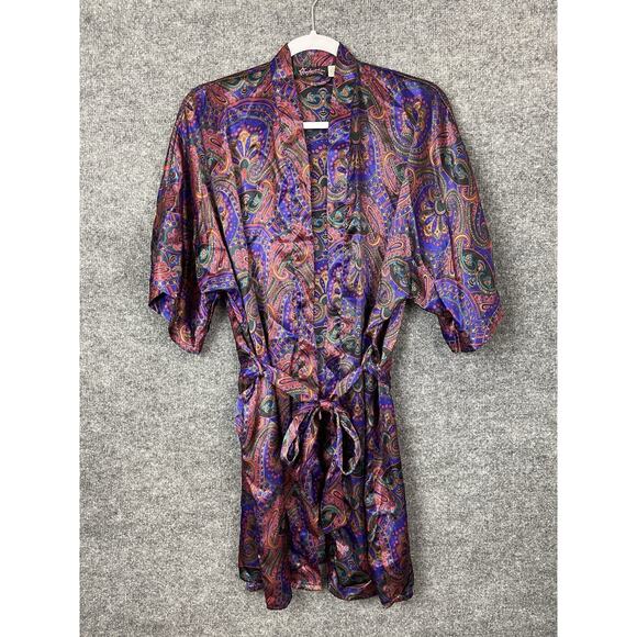 1990s Y2K Frederick's of Hollywood Silk Kimono Style Robe, Hong Kong, Size M - Picture 6 of 8